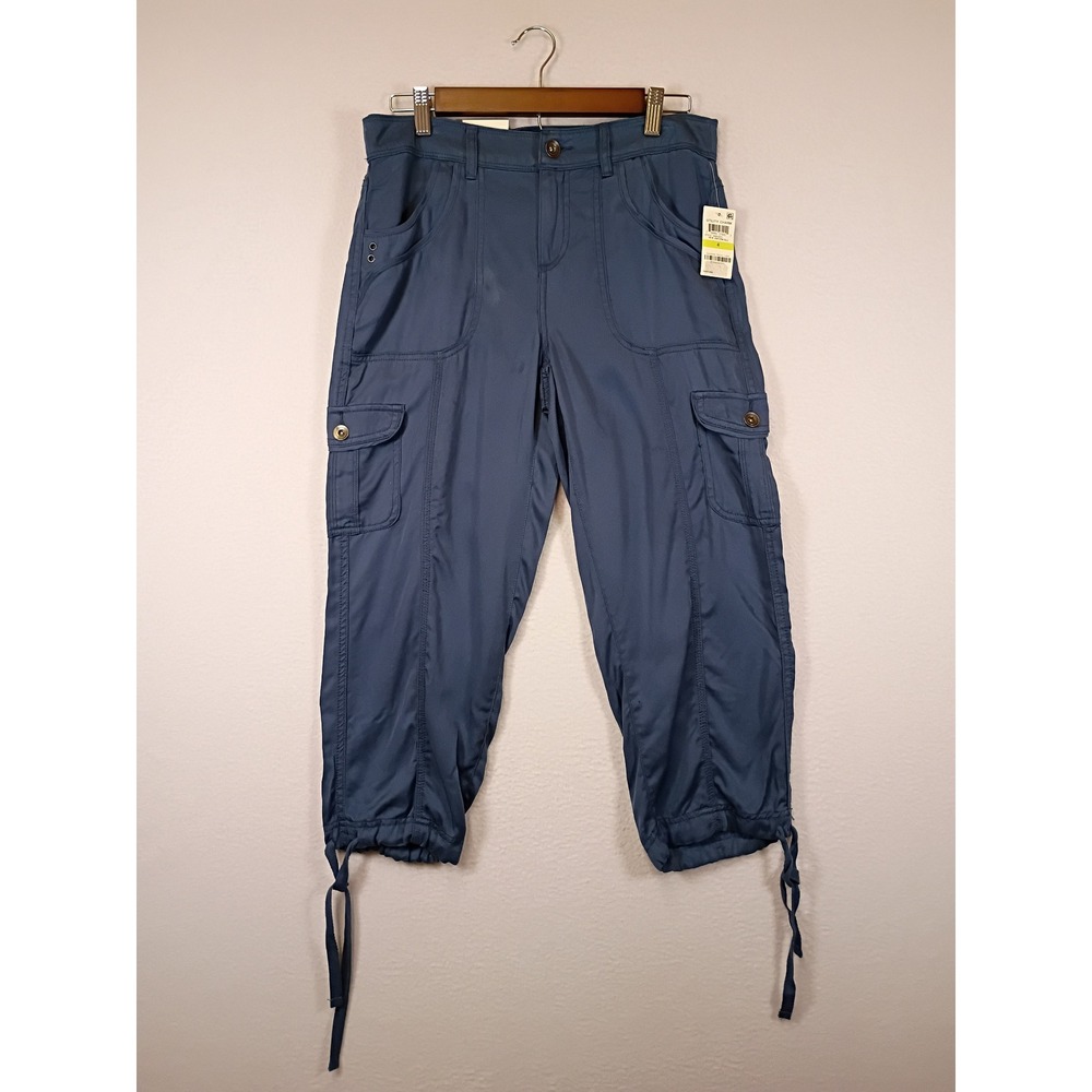 Gorpcore Style & Co Womens 4 Blue Utility Charm Lyocell Cargo Capri Pants